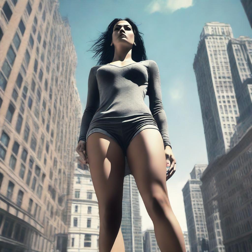 Gigantess Watching Over the City