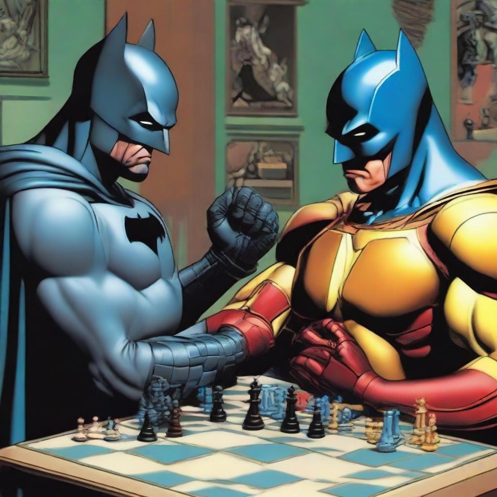The Ultimate Showdown: Batman & Iron Man Engage in Epic Chess Battle