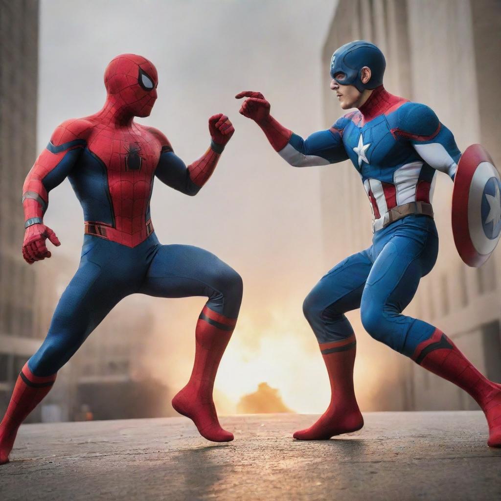 Web-Slinging Justice! Spiderman & Captain America in an Ultimate Showdown